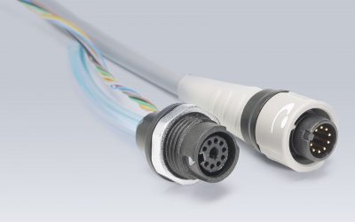 Caton hybrid connectors and cable assemblies